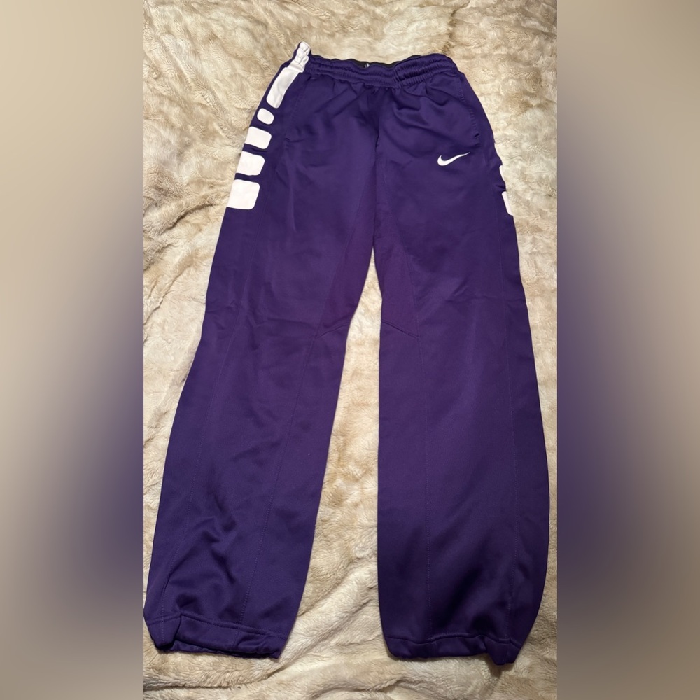 Nike Dark Purple Sweatpants with White Accents